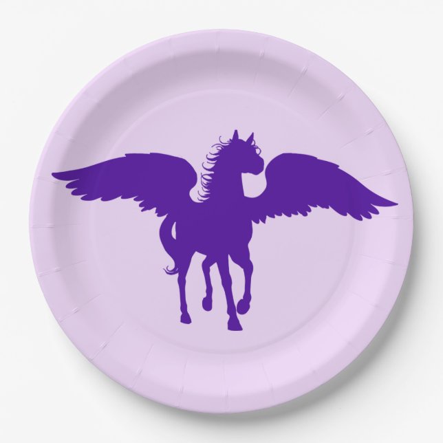 Purple Pegasus Paper Plates (Front)
