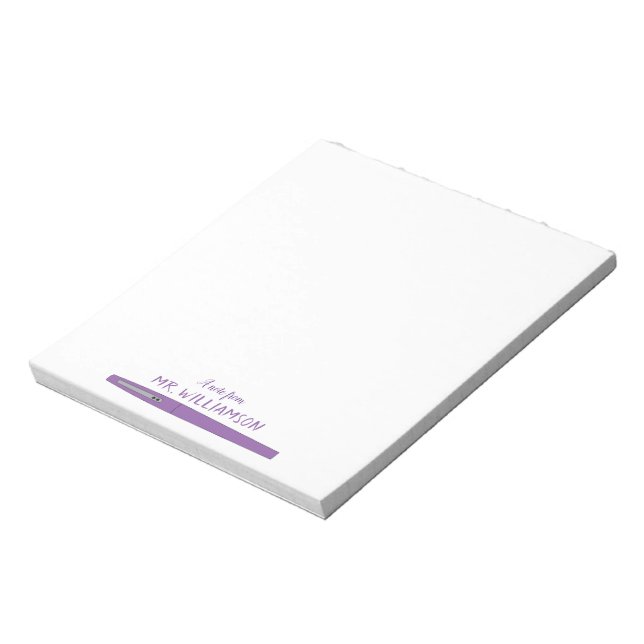 Purple Pen Teacher Notepad (Rotated)