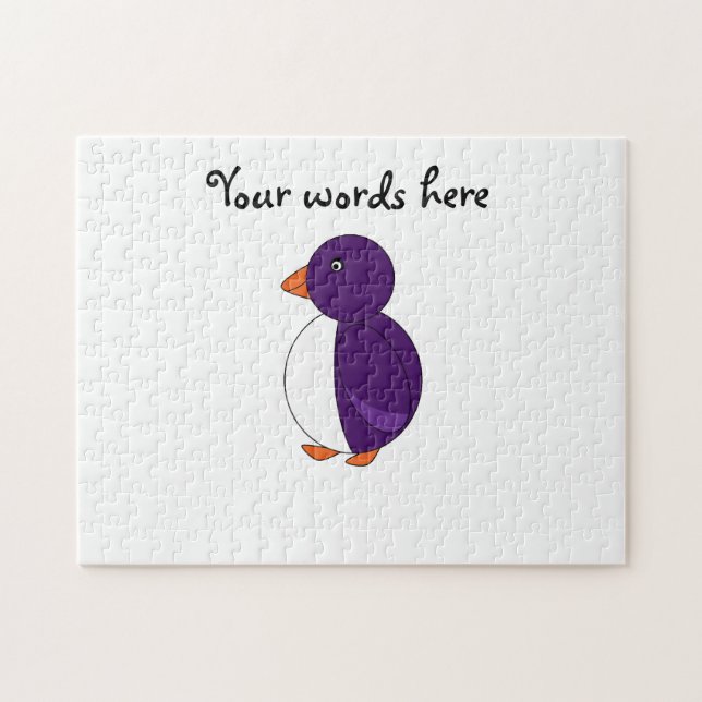 Purple penguin jigsaw puzzle (Horizontal)