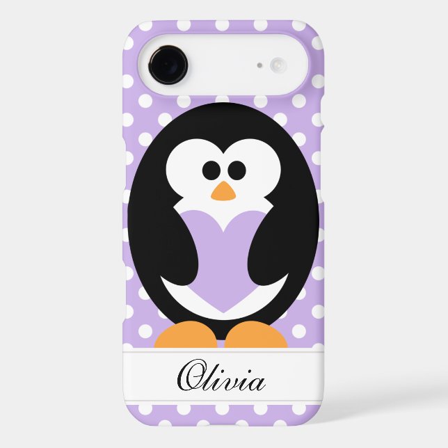 Purple Penguin Love Case-Mate iPhone Case (Back)