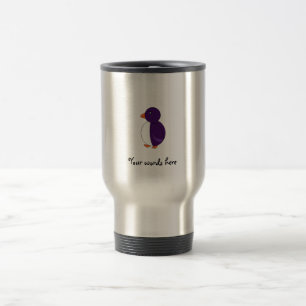 Purple penguin travel mug