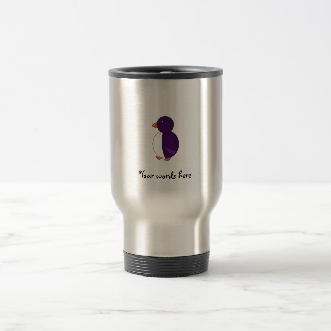 Purple penguin travel mug (Center)