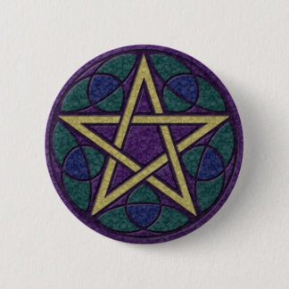 Purple Pentacle Triquetra 6 Cm Round Badge