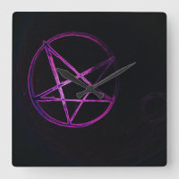 purple pentagram clock