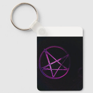 purple pentagram credit card bottle opener key ring
