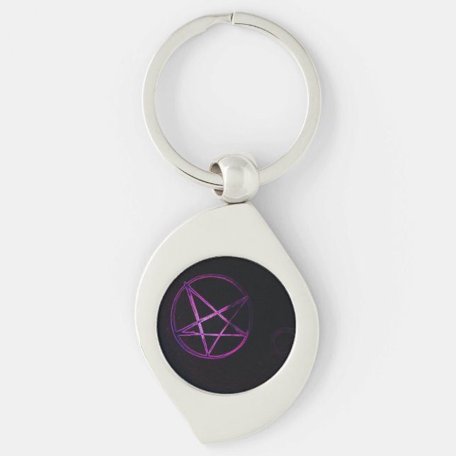 purple pentagram  key ring (Front)