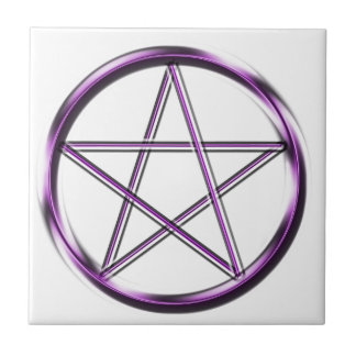 Purple Pentagram on white Tile