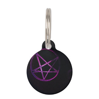 purple pentagram  pet tag