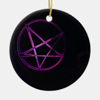 purple pentagram star magnet ceramic tree decoration