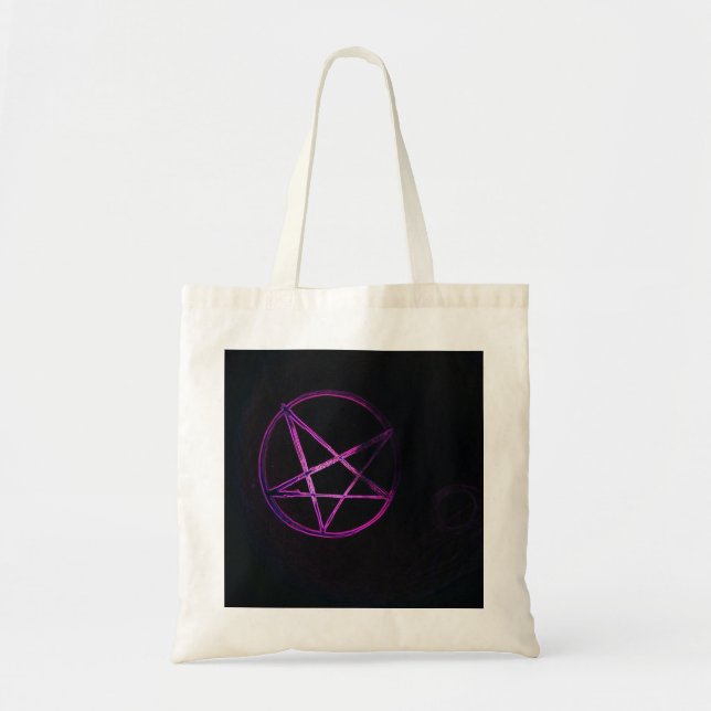 purple pentagram tote bag (Front)