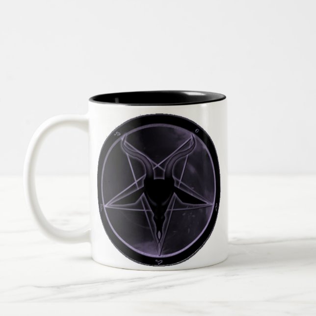 Purple Pentagram Two-Tone Coffee Mug (Left)