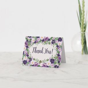 Purple Peonies Floral Women's Birthday Welcome  Thank You Card