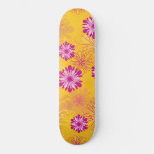 Purple Peonies Yellow Floral Garden Spring Flowers Skateboard