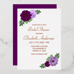 Purple Peony Floral Bridal Shower
