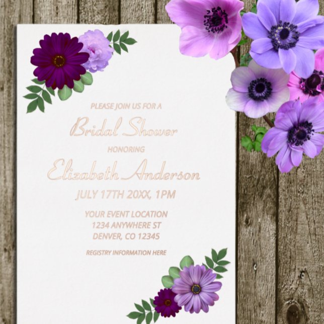 Purple Peony Floral Bridal Shower (Creator Uploaded)