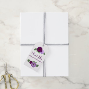 Purple Peony Floral Wedding Gift Tags