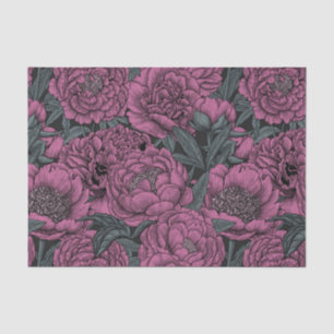 Purple peony flowers tissue paper