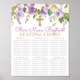 Purple Peony Girls Baptism Seating Chart