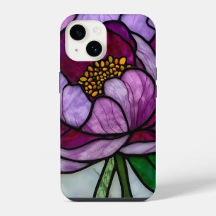 Purple Peony Stained iPhone 14 Case