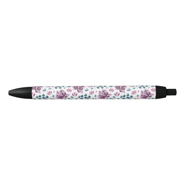 Purple Peony  Watercolor Flower Wedding pen (Front)