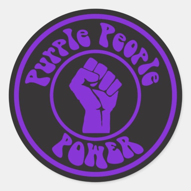 Purple People Power Classic Round Sticker (Front)