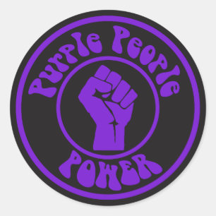 Purple People Power Classic Round Sticker