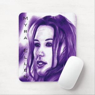 Purple People Woman Portrait Original Art Mouse Mat
