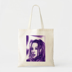 Purple People Woman Portrait Original Art Tote Bag