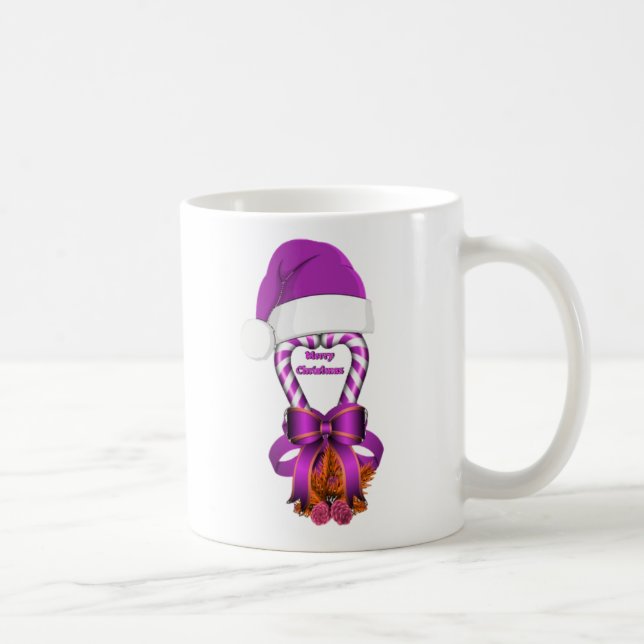 Purple Peppermint Candy Cane Coffee Mug (Right)