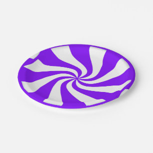 Purple Peppermint Candy Swirls Paper Plates