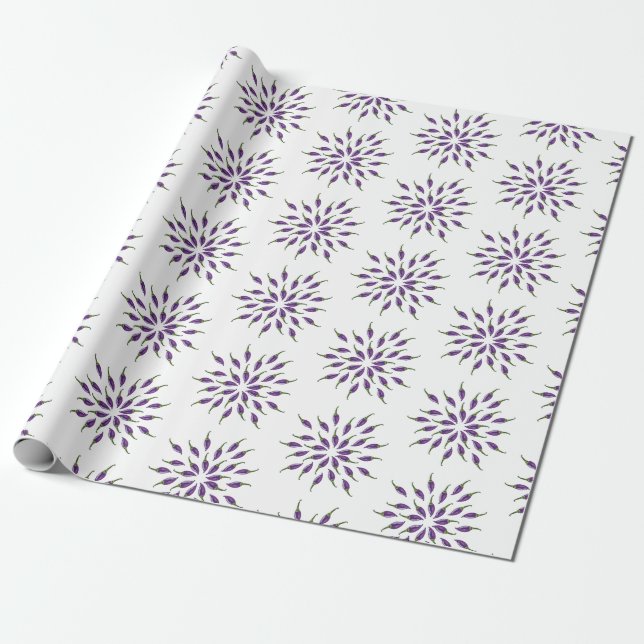 Purple Peppers mandala  Art Wrapping Paper (Unrolled)