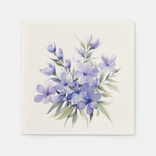 Purple Periwinkles: Personalized Wedding Napkins