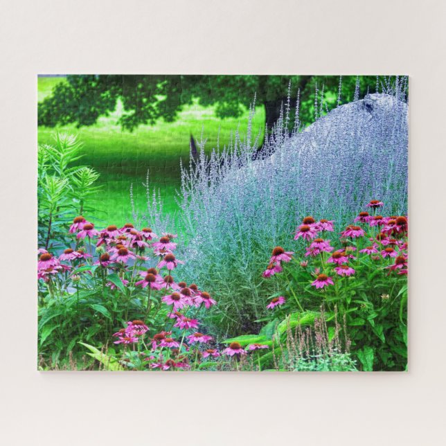 Purple Perovskia and Echinacea Jigsaw Puzzle (Horizontal)