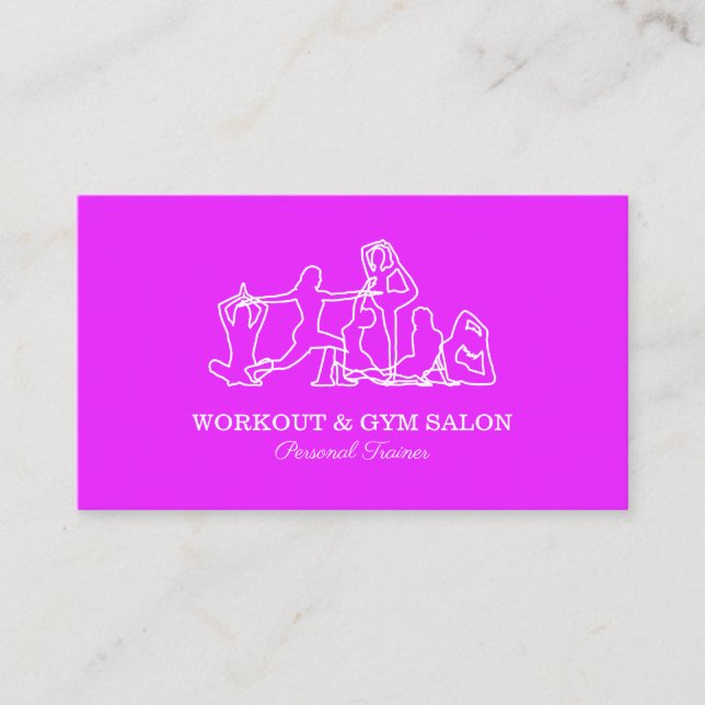 Purple Personal Trainer Gym Yoga Business Card (Front)