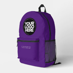 Purple   Personalised Corporate Logo and Text Printed Backpack
