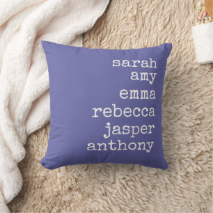 Purple Personalised Family Names Monogram  Cushion