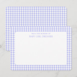 Purple Personalised Gingham Card