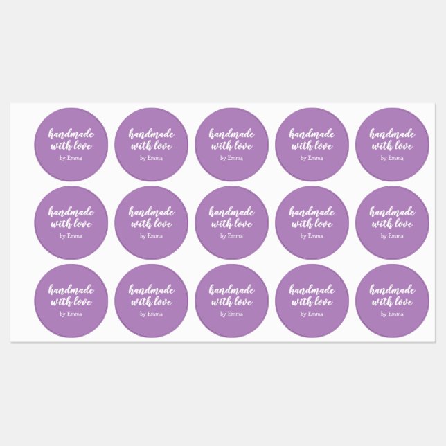 Purple Personalised Handmade with Love Minimalist (Sheet)