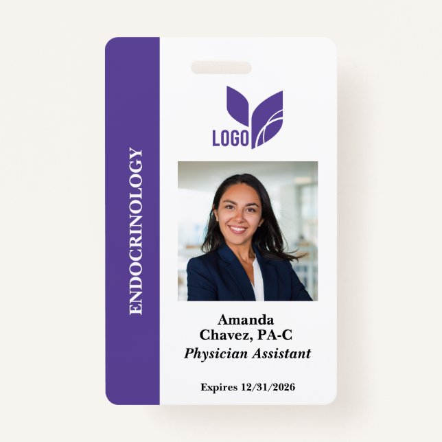 Purple Personalised ID Employee ID Badge (Front)
