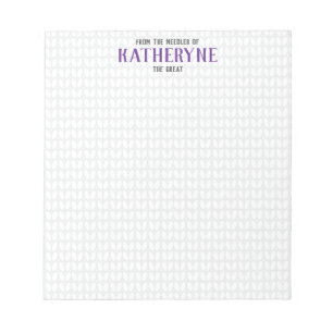 Purple Personalised Knit Stitch Notepad
