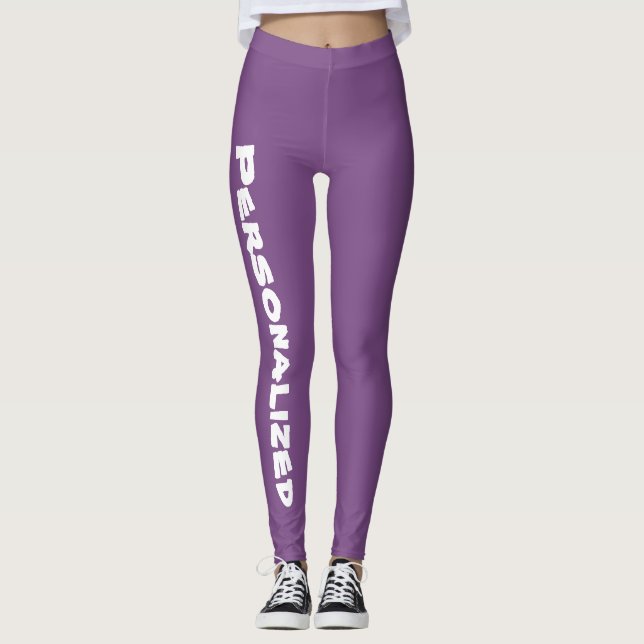 Purple personalised ladies leggings (Front)