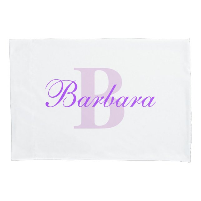 Purple Personalised Monogram Custom Pillow Case (Front)