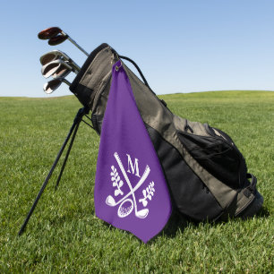 Purple Personalised Monogrammed Golf Towel