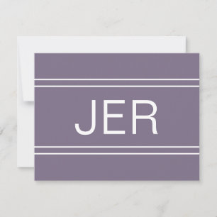 Purple Personalised Monogrammed Name Initial Chic Card