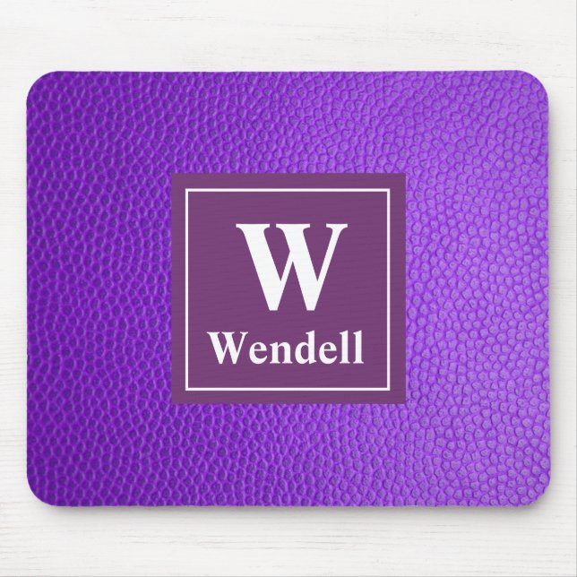 Purple Personalised Mouse Pad with Initial Name (Front)