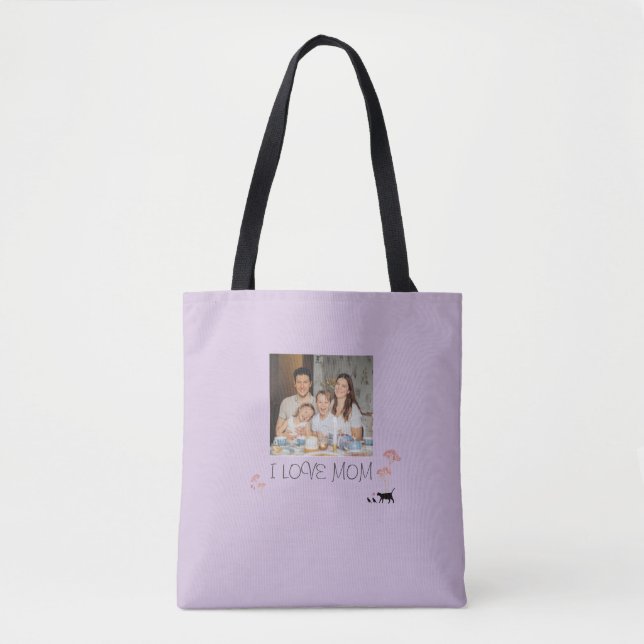 Purple Personalised Photo and Mohters Day Tote Bag (Front)