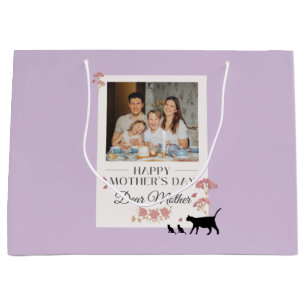 Purple Personalised Photo and Mothers Day Large Gift Bag