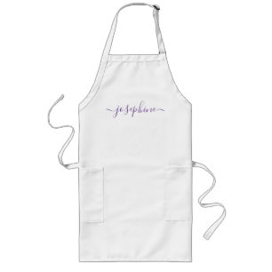Purple Personalised script name adult apron