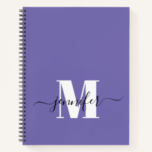 Purple Personalised Sketchbook Monogram Name Notebook