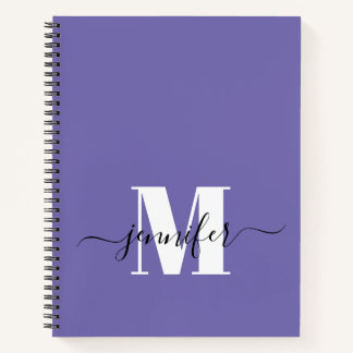 Purple Personalised Sketchbook Monogram Name Notebook